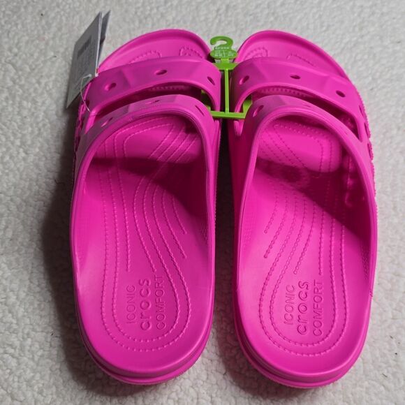 NWT Crocs Unisex-Adult Baya Slide Sandal Hot Pink Sz Mens 13 - Picture 4 of 9